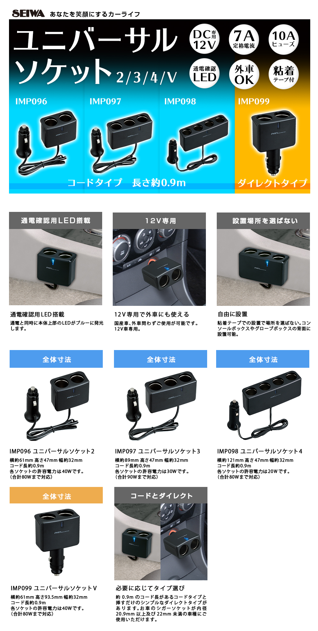 ユニバーサルソケットV | カー用品のセイワ